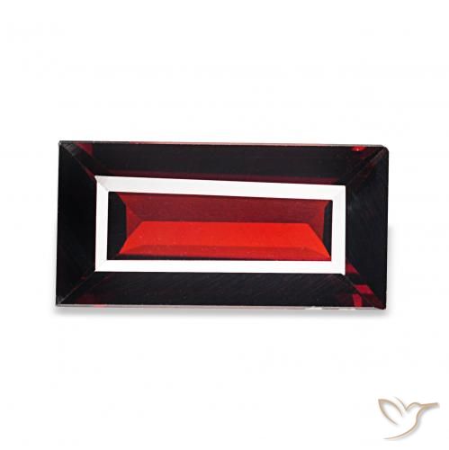 1.66캐럿 천연 다크 레드 알만딘 석류석, 바게트, VVS