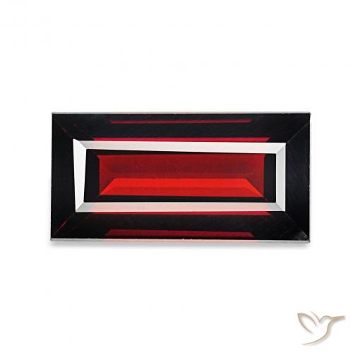 1.76캐럿 천연 딥 레드 알만딘 석류석, 바게트, VVS