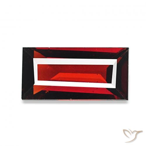 1.66캐럿 천연 다크 레드 알만딘 석류석, 바게트, VVS