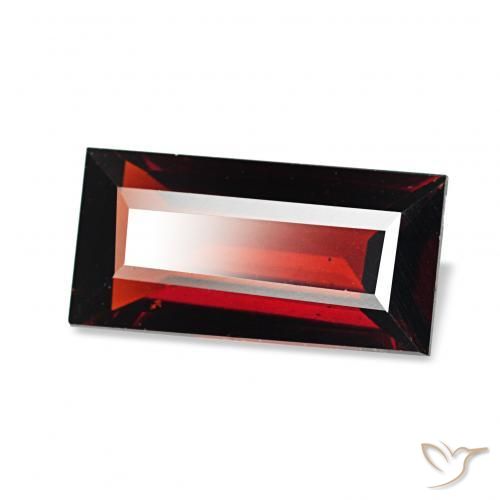 1.66캐럿 천연 다크 레드 알만딘 석류석, 바게트, VVS