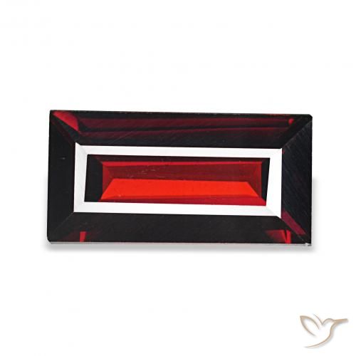 1.78캐럿 천연 딥 레드 알만딘 석류석, 바게트, VVS