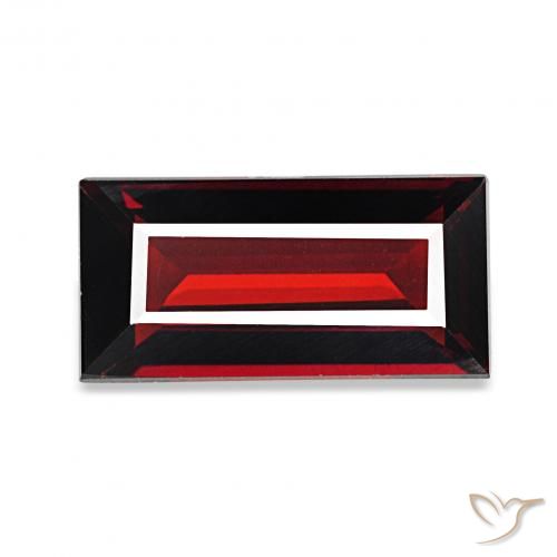 1.64캐럿 천연 딥 레드 알만딘 석류석, 바게트, VVS