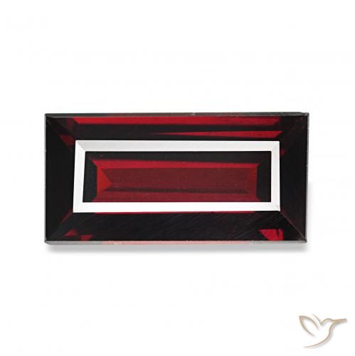 1.67캐럿 천연 다크 레드 알만딘 석류석, 바게트, VVS