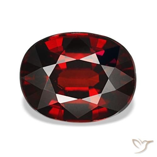 3.27캐럿 천연 다크 레드 알만딘 가넷, 타원형 컷, 9.7×7.5 mm, VVS-VS