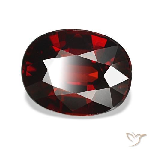 3.27캐럿 천연 다크 레드 알만딘 가넷, 타원형 컷, 9.7×7.5 mm, VVS-VS