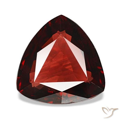 3.27캐럿 천연 딥 레드 알만딘 가넷, 트릴리언, 10.1×10 mm, VS