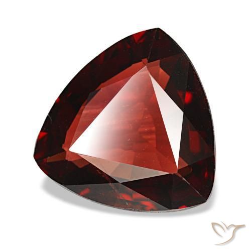 3.27캐럿 천연 딥 레드 알만딘 가넷, 트릴리언, 10.1×10 mm, VS