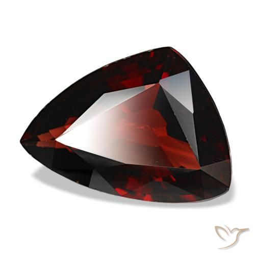 6.08캐럿 천연 다크 레드 알만딘 가넷, 멋진 모양, 14.6×10.5 mm, VS