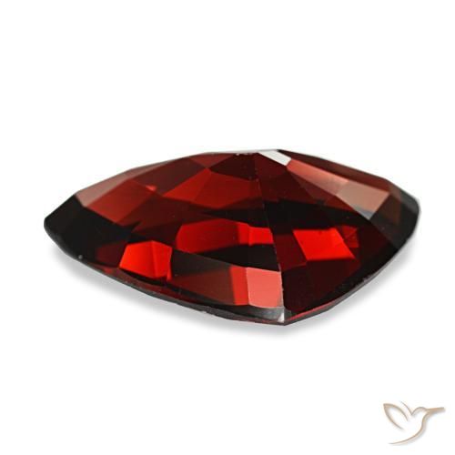 6.08캐럿 천연 다크 레드 알만딘 가넷, 멋진 모양, 14.6×10.5 mm, VS