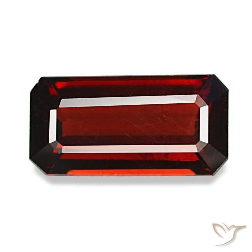 4.46캐럿 천연 다크 레드 알만딘 가넷, 에메랄드 컷, 13.2×6.7 mm, VS