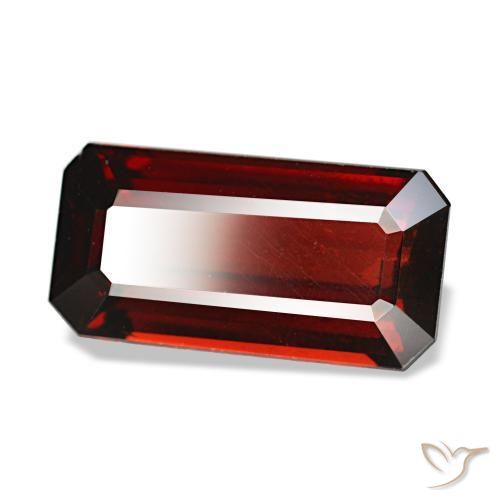 4.46캐럿 천연 다크 레드 알만딘 가넷, 에메랄드 컷, 13.2×6.7 mm, VS