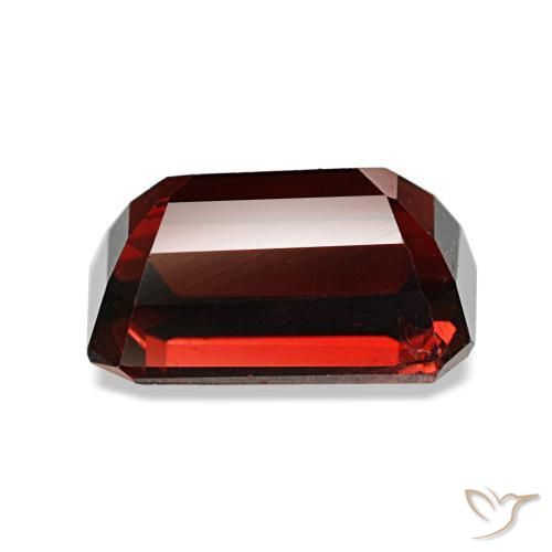 2.48캐럿 천연 딥 레드 알만딘 가넷, 에메랄드 컷, 8.8×5.6 mm, VS