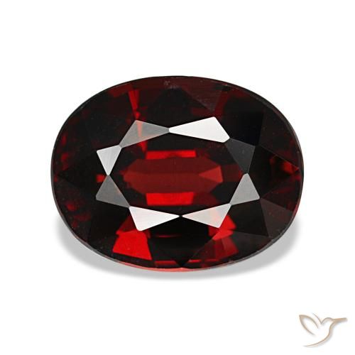 2.87캐럿 천연 딥 레드 알만딘 가넷, 타원형 컷, 9.2×7.1 mm, VS