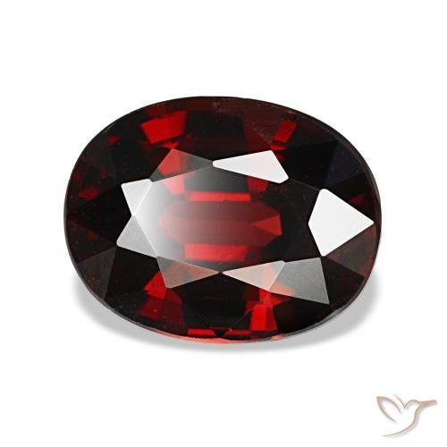 2.87캐럿 천연 딥 레드 알만딘 가넷, 타원형 컷, 9.2×7.1 mm, VS