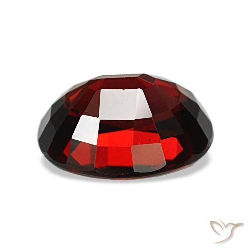 2.87캐럿 천연 딥 레드 알만딘 가넷, 타원형 컷, 9.2×7.1 mm, VS