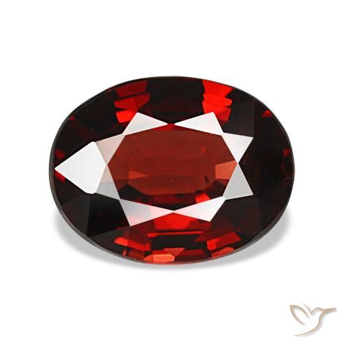 2.06캐럿 천연 다크 레드 알만딘 가넷, 타원형 컷, 8.9×6.8 mm, VVS-VS