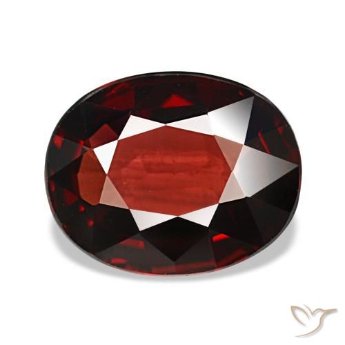 3.14캐럿 천연 다크 레드 알만딘 가넷, 타원형 컷, 10.2×8.1 mm, VS