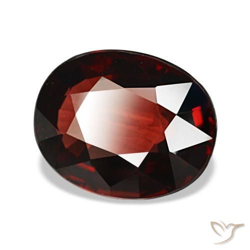 3.14캐럿 천연 다크 레드 알만딘 가넷, 타원형 컷, 10.2×8.1 mm, VS
