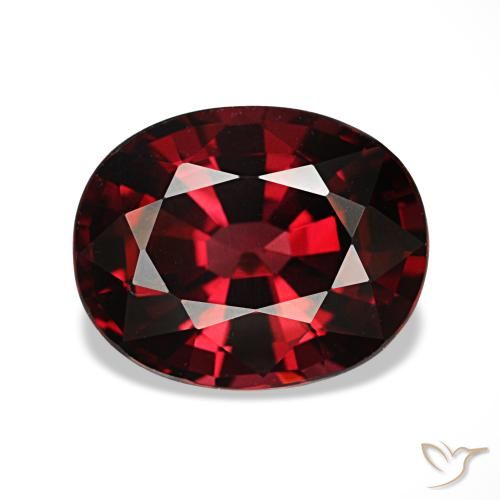 3.08ct 레드 알만딘 가넷, 오벌, VVS-VS