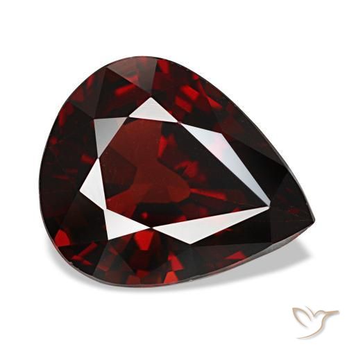 4.33캐럿 천연 딥 레드 알만딘 가넷, 배 모양, 11.6×9.6 mm, VVS-VS