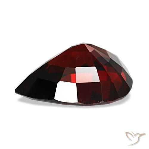 4.33캐럿 천연 딥 레드 알만딘 가넷, 배 모양, 11.6×9.6 mm, VVS-VS
