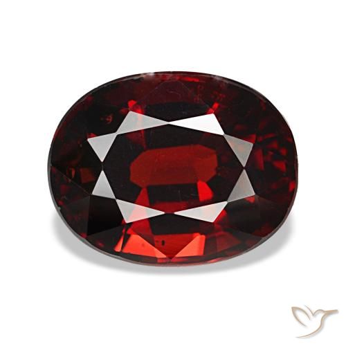 2.94캐럿 천연 딥 레드 알만딘 가넷, 타원형 컷, 9.3×7.2 mm, VS