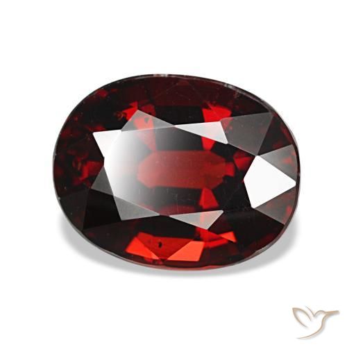 2.94캐럿 천연 딥 레드 알만딘 가넷, 타원형 컷, 9.3×7.2 mm, VS