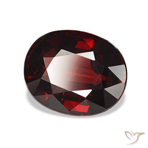 3.05캐럿 천연 다크 레드 알만딘 가넷, 타원형 컷, 9.6×7.7 mm, VVS-VS