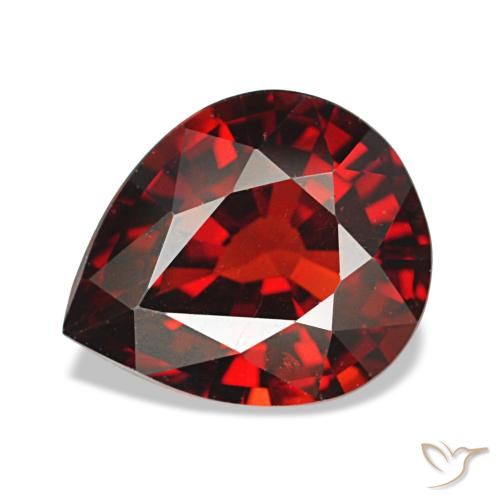 2.59캐럿 천연 다크 레드 알만딘 가넷, 배 모양, 9.6×8.1 mm, VS