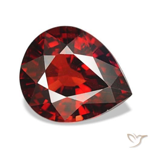 2.59캐럿 천연 다크 레드 알만딘 가넷, 배 모양, 9.6×8.1 mm, VS