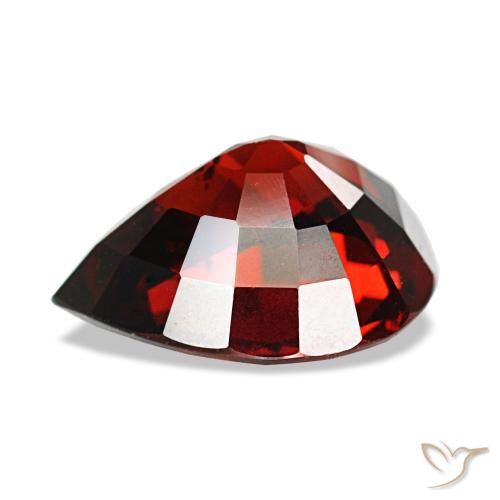 2.59캐럿 천연 다크 레드 알만딘 가넷, 배 모양, 9.6×8.1 mm, VS
