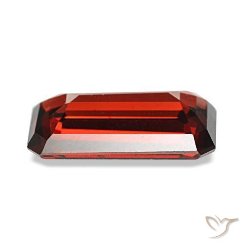 3.44캐럿 천연 커런트 레드 알만딘 가넷, 에메랄드 컷, 11.8×6.9 mm, VVS-VS