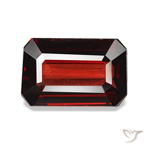 3.08캐럿 천연 딥 블러드 레드 알만딘 가넷, 에메랄드 컷, 10×6.5 mm, VVS-VS