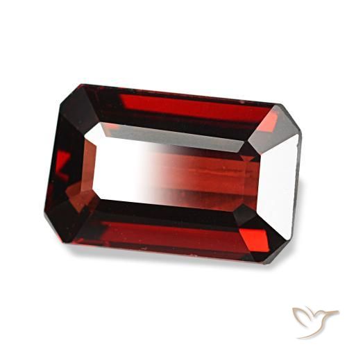 3.08캐럿 천연 딥 블러드 레드 알만딘 가넷, 에메랄드 컷, 10×6.5 mm, VVS-VS