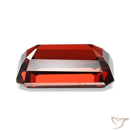 3.08캐럿 천연 딥 블러드 레드 알만딘 가넷, 에메랄드 컷, 10×6.5 mm, VVS-VS