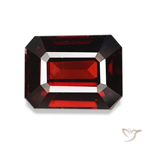 3.32캐럿 천연 다크 레드 알만딘 가넷, 에메랄드 컷, 8.8×6.7 mm, VS