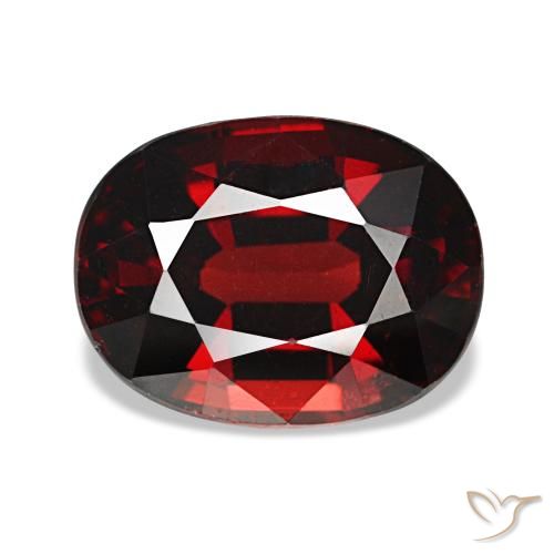 3.47캐럿 천연 다크 레드 알만딘 가넷, 타원형 컷, 9.8×7.5 mm, VVS-VS