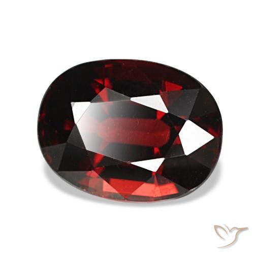 3.47캐럿 천연 다크 레드 알만딘 가넷, 타원형 컷, 9.8×7.5 mm, VVS-VS