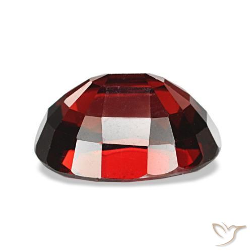 3.47캐럿 천연 다크 레드 알만딘 가넷, 타원형 컷, 9.8×7.5 mm, VVS-VS