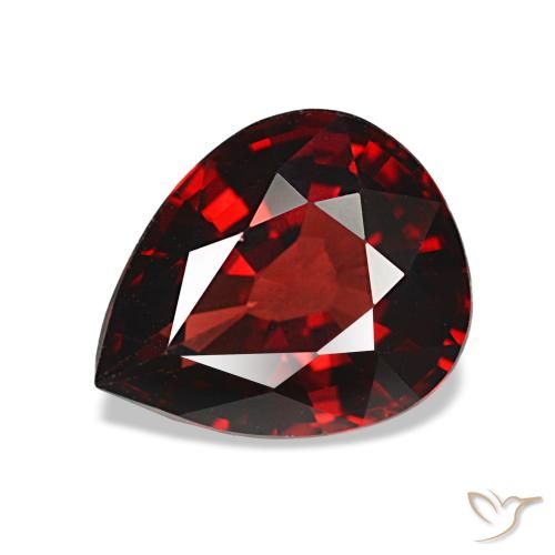 2.67캐럿 천연 다크 레드 알만딘 가넷, 배 모양, 9.7×8.1 mm, VVS-VS