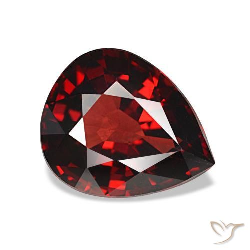 2.67캐럿 천연 다크 레드 알만딘 가넷, 배 모양, 9.7×8.1 mm, VVS-VS