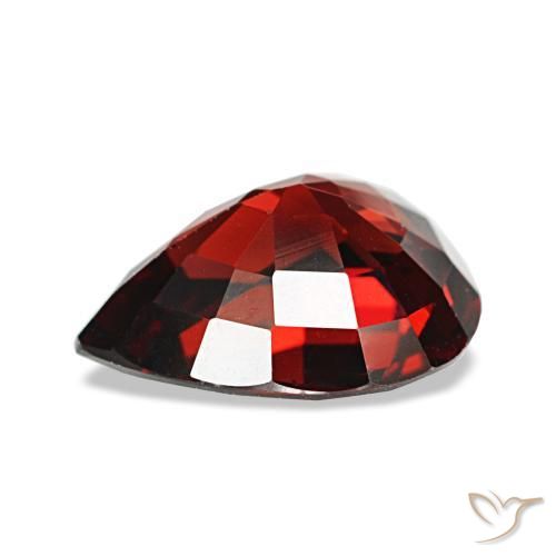 2.67캐럿 천연 다크 레드 알만딘 가넷, 배 모양, 9.7×8.1 mm, VVS-VS