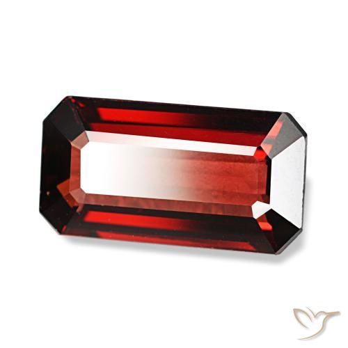 3.62캐럿 천연 딥 레드 알만딘 가넷, 에메랄드 컷, 12.4×6.6 mm, VS