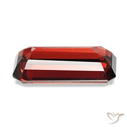 3.62캐럿 천연 딥 레드 알만딘 가넷, 에메랄드 컷, 12.4×6.6 mm, VS