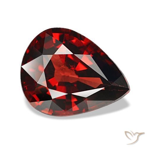 2.43캐럿 천연 다크 레드 알만딘 가넷, 배 모양, 9.8×7.8 mm, VVS-VS
