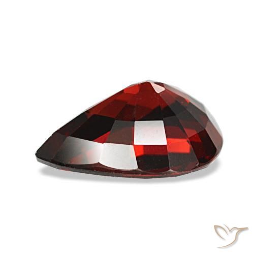 2.43캐럿 천연 다크 레드 알만딘 가넷, 배 모양, 9.8×7.8 mm, VVS-VS