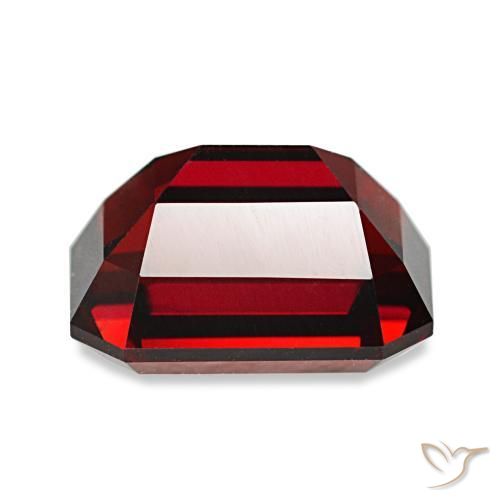 3.49캐럿 천연 딥 레드 알만딘 가넷, 에메랄드 컷, 9.2×6.6 mm, VVS