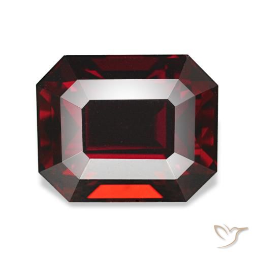 4.68캐럿 천연 다크 레드 알만딘 가넷, 에메랄드 컷, 9.5×7.7 mm, VVS
