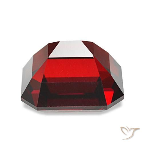 4.68캐럿 천연 다크 레드 알만딘 가넷, 에메랄드 컷, 9.5×7.7 mm, VVS