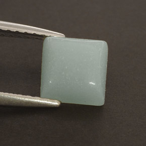 1.37캐럿 천연 블루그린 아마조나이트, 스퀘어, 6.4×6.4 mm, 불투명체